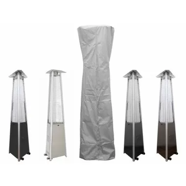 AZ Patio Heaters Triangle Glass Tube Patio Heater Cover in Silver - Lifestyle