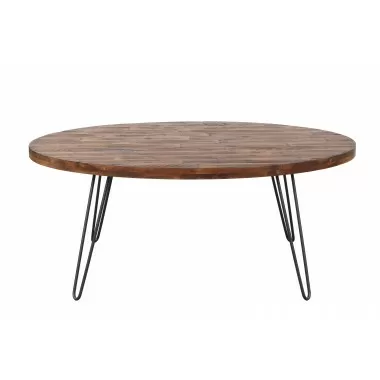 Crawford and Burke Monaghan 44" Dark Brown Oval Cocktail Table, Frontview 2