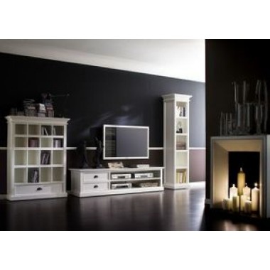 HALIFAX White Mahogany TV Console & Media Center - Lifestyle