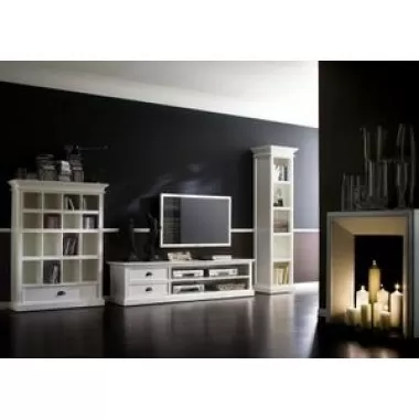 HALIFAX White Mahogany TV Console & Media Center - Lifestyle