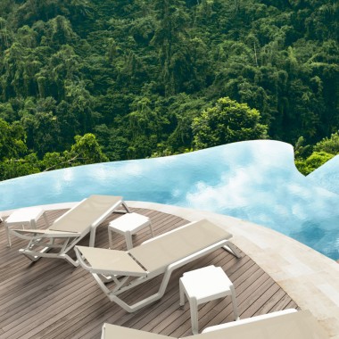 Compamia Rio Sling Chaise Frame Sling White