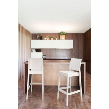 Maya Resin Barstool White - Lifestyle Shot