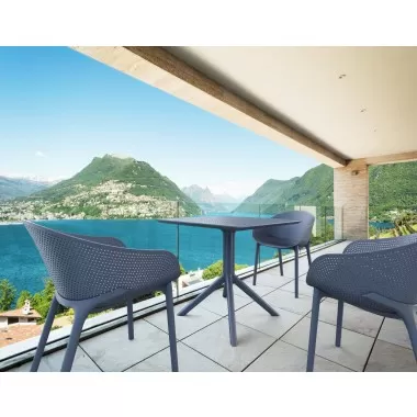 Compamia Sky Square Outdoor Lounge Table - Dark Gray