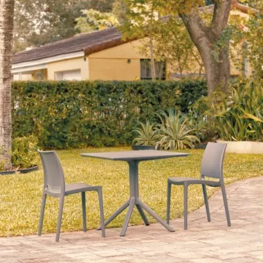  Compamia Maya Patio Dining Set with 2 Chairs Dark Gray - Lifestyle