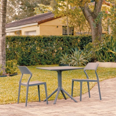 Snow Patio Dining Set with 2 Chairs Dark Gray - Lifestyle