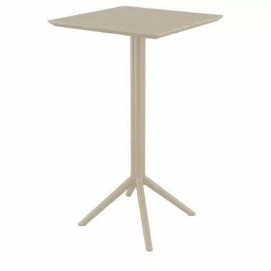 Sky Square Bar Table 24 inch Taupe - Angled View