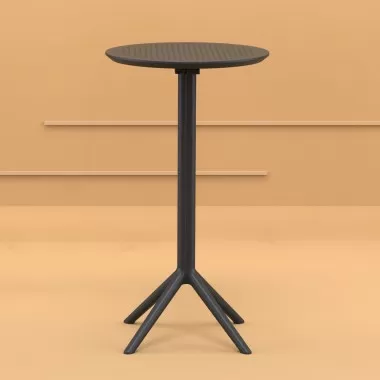 Compamia Sky Round Folding Bar Table 24 inch Black - Lifestyle