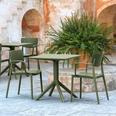 Compamia Loft Bistro Set 3 Piece with 27 inch Table Top in Olive Green - Lifestyle