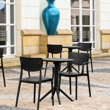 Compamia Loft Bistro Set 3 Piece with 24 inch Table Top in Black - Lifestyle