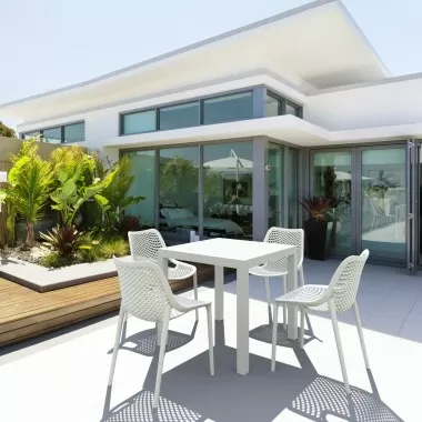 Air Square Dining Set with 4 Chairs White - Lifestyle