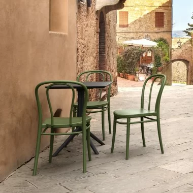 Victor Resin Outdoor Chair Olive Green - Lifestyle