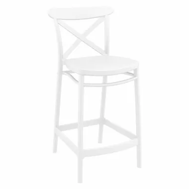 Cross Counter Stool White - Angled