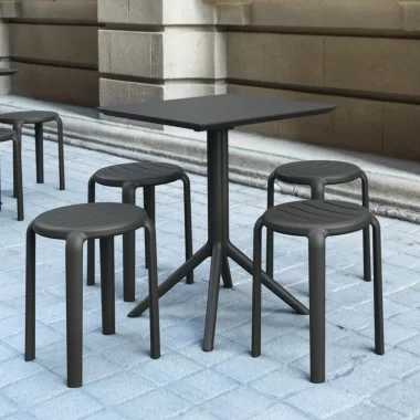 Compamia Tom Resin Dining Stool in Black - Lifestyle 4