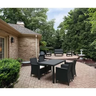 California Wickerlook Rectangle Dining Set 5 Piece