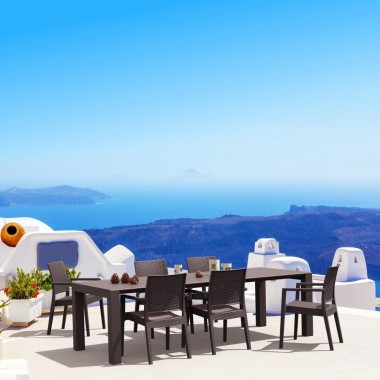 Compamia Ibiza Wickerlook 7-Piece Extendable Dining Set - Brown