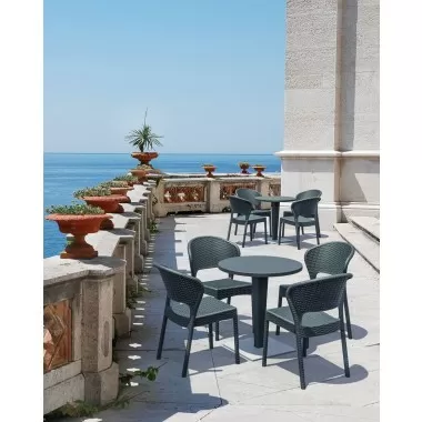 Daytona Resin Wickerlook Dining Chair White - Front