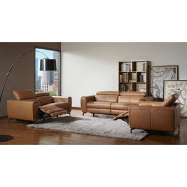 J&M Furniture Lorenzo Sofa , Loveseat and Chair in Caramel 