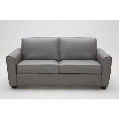 J&M Furniture Jasper Sofa Bed in Grey Leather Front