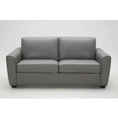 J&M Furniture Jasper Sofa Bed in Grey Leather Front