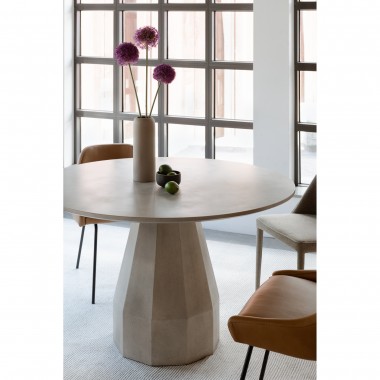Moe's Home Collection Templo Outdoor Dining Table in Antique White - Lifestyle