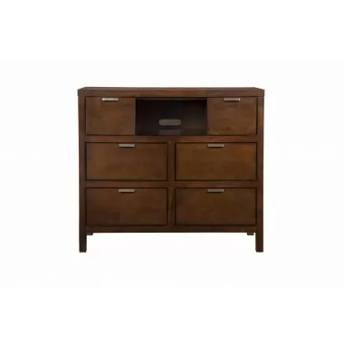 Alpine Furniture Carmel TV Media Chest, Cappuccino - Front Angle