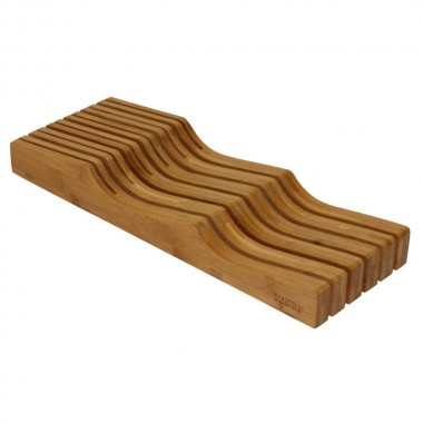 Oceanstar In-Drawer Bamboo Knife Organizer - Angled