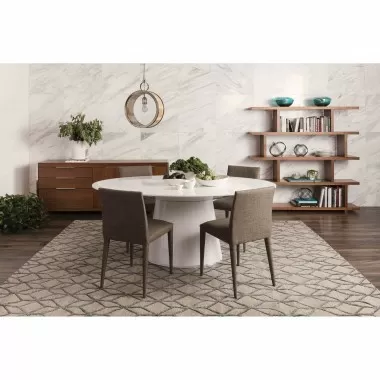 Moe's Home Collection Otago Oval Dining Table in White - Lifestyle