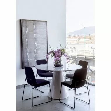 Moe's Home Collection Otago Round Dining Table in White - Lifestyle