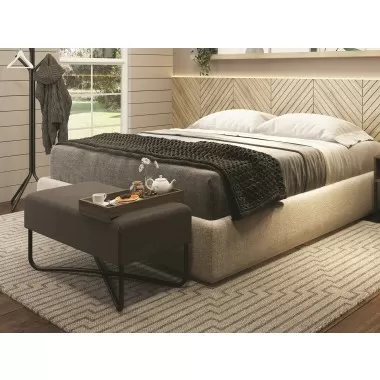 Casabianca ACE Bench In Dark Brown With Black Painted Base With Dark Oak Tray - Lifestyle 2