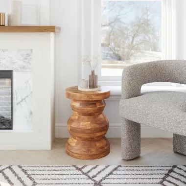 Kerala Side Table in Walnut- Lifestyle 1