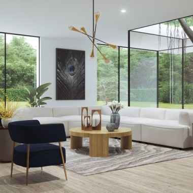 Sunpan Maestro Lounge Chair Danny Navy - Lifestyle