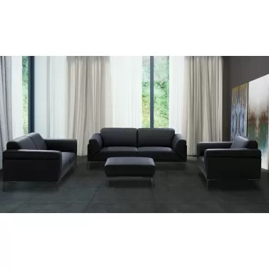 J&M Furniture Knight Sofa Collection In Black 