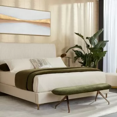 Sunpan Harris Bed Casablanca Cloud in Full / Queen / King - Lifestyle