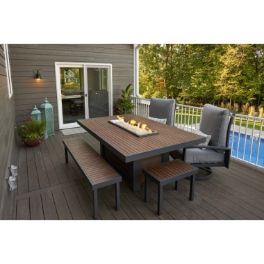 Outdoor Greatroom Company Kenwood Dining Fire Table 1242 Burner - Lifestyle