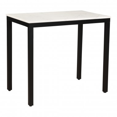 Moe's Home Collection Parson Mini Desk White Marble - Front Side Angle