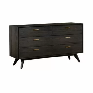 Loft Acacia Mid-Century 6 Drawer Dresser 