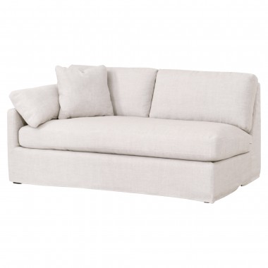 Lena Modular Slope Arm Slipcover 2-Seat 1-Left Arm Sofa - Bisque Espresso - Front Side Angle