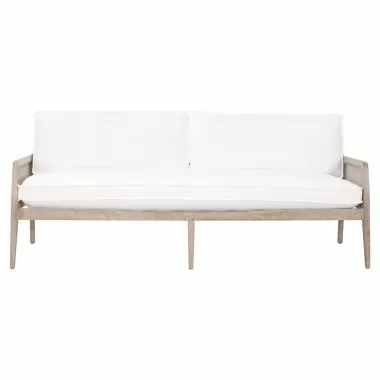 Essentials For Living Leone 84" Settee in LiveSmart Peyton-Pearl - Front Angle