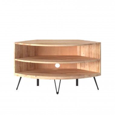 Crawford and Burke Cambria Reclaimed Wood 43" Corner Media Stand, Front View