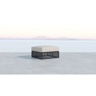 Sunset West Milano Ottoman with Cushion in Echo Ash - Lifestyle