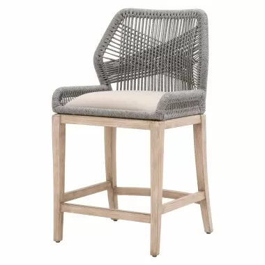 Essentials For Living Loom Counter Stool - Platinum Natural Gray Reinforced - Angled