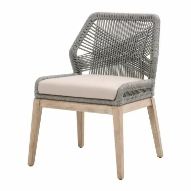 Loom Dining Chair - Platinum Natural Gray Fixed - Angled