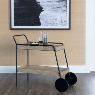 Sunpan Spruce Bar Cart - Lifestyle