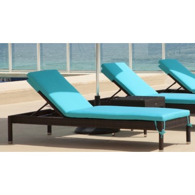 DecoScape Lucaya Chaise Lounger Chair with Sunbrella Linen Silver Cushion