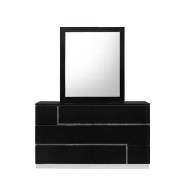 J&M Furniture Lucca Bedroom - Dresser + Mirror Side View