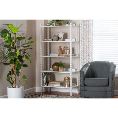Lucera Bobbin Display Shelf in White - lifestyle
