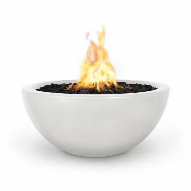 The Outdoor Plus Luna 30" Concrete Fire Pit - White