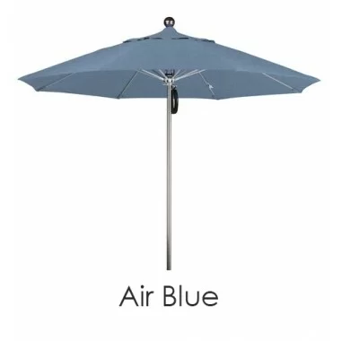 California Umbrella 9' SSteel SinglePole FGlass Ribs M Umbrella SV Anodized - Sunbrella