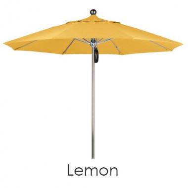 California Umbrella 9' SSteel SinglePole FGlass Ribs M Umbrella SV Anodized - Olefin