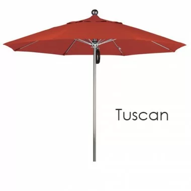 California Umbrella 9' SSteel SinglePole FGlass Ribs M Umbrella SV Anodized - Pacifica